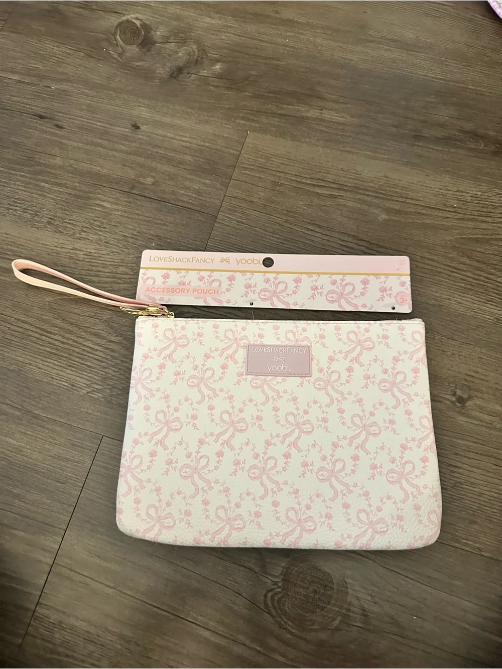 🎀 🎯 LoveShackFancy x Target Yoobi Coquette Bow Pencil Case with Strap Chantilly